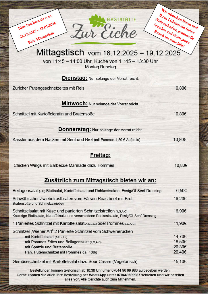 Mittagstisch 16.12.2025