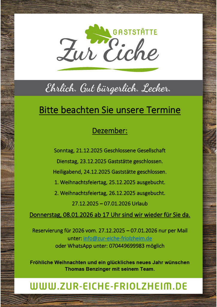 Termine ab Dez. 25